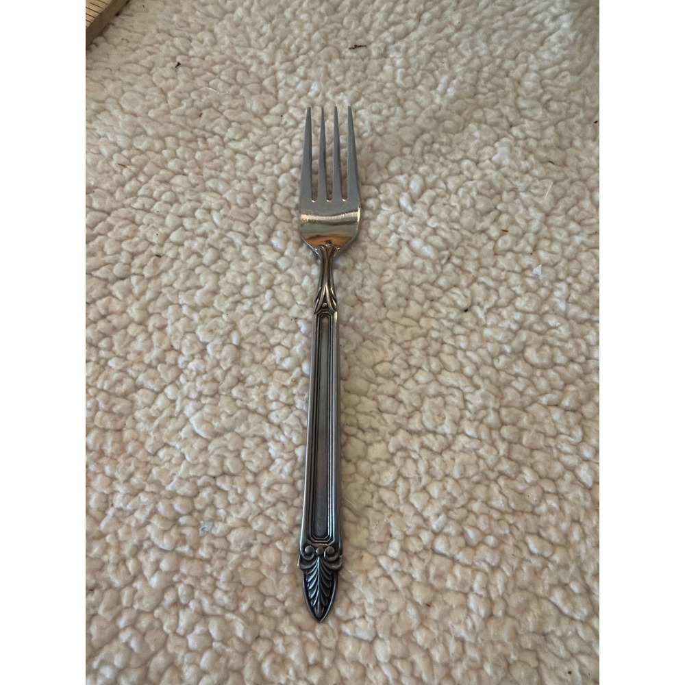 Stanley Roberts Olympia Salad Fork Stainless Steel Japan Art Deco Plume Design